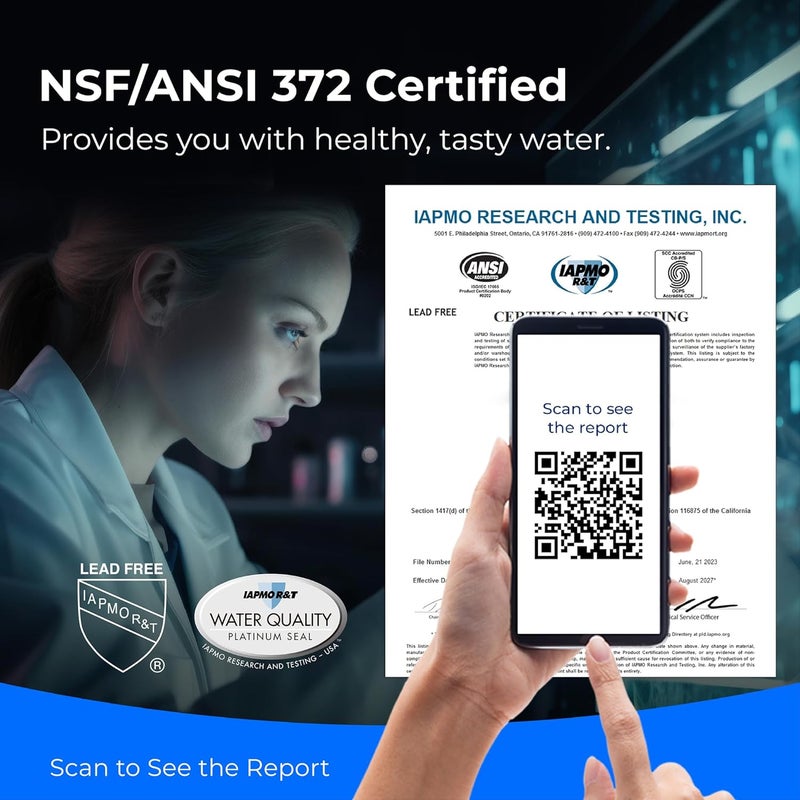 Waterdrop فلتر WD-A1-CF، بديل لجهاز توزيع المياه الساخنة والباردة WD-A1 بنظام التناضح العكسي، عمر 6 أشهر - Image 3